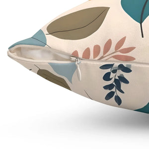 Retro Foliage Pillow – Muted Colors Spun Polyester - Dipaliz - Throw Pillows