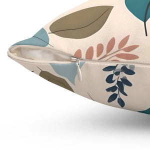 Retro Foliage Pillow – Muted Colors Spun Polyester - Dipaliz - Throw Pillows