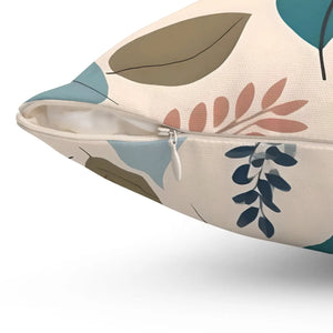 Retro Foliage Pillow – Muted Colors Spun Polyester - Dipaliz - Throw Pillows
