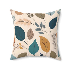 Retro Foliage Pillow – Muted Colors Spun Polyester - Dipaliz - Throw Pillows