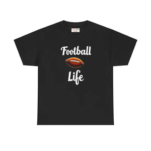 T-shirt - Football Life Heavy Cotton Tee - Game Day Essential - Dipaliz