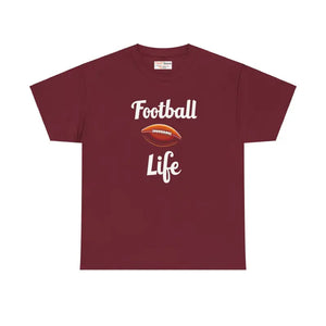 T-shirt - Football Life Heavy Cotton Tee - Game Day Essential - Dipaliz