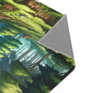 Forest Landscape Area Rugs Polyester Chenille Nature Design - Dipaliz