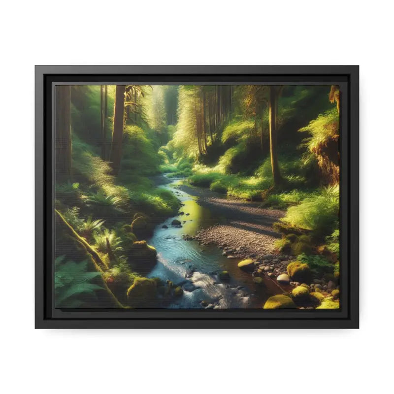 Forest Matte Canvas: Tranquil Art in a Sleek Black Frame - Canvas