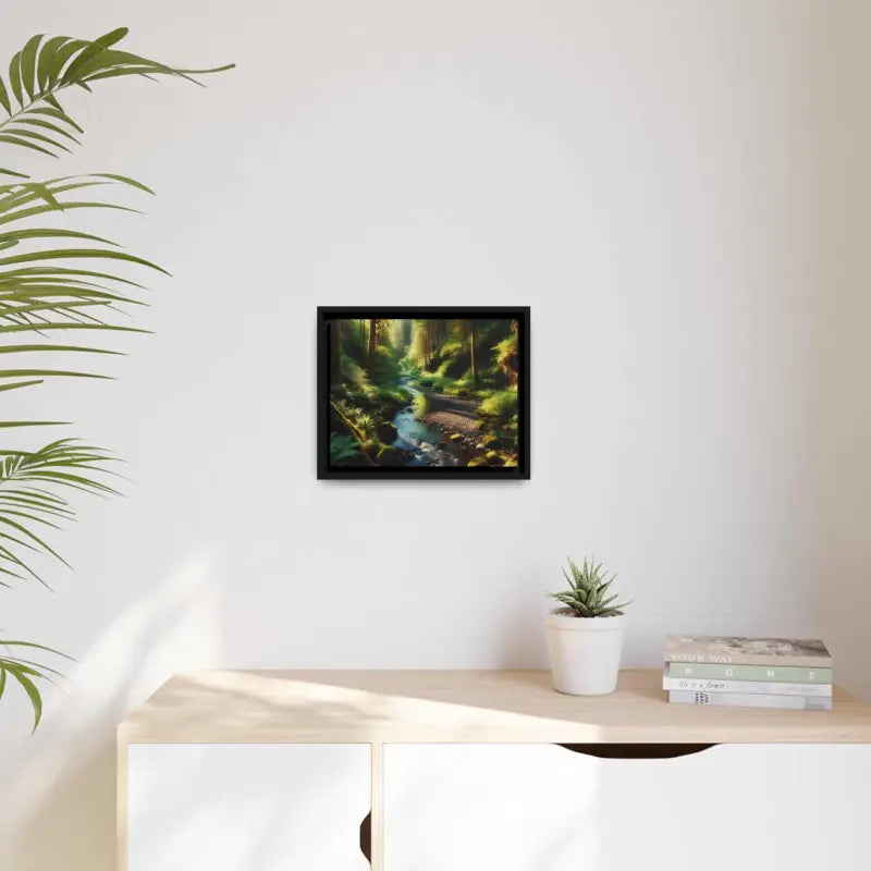 Forest Matte Canvas: Tranquil Art in a Sleek Black Frame - Canvas