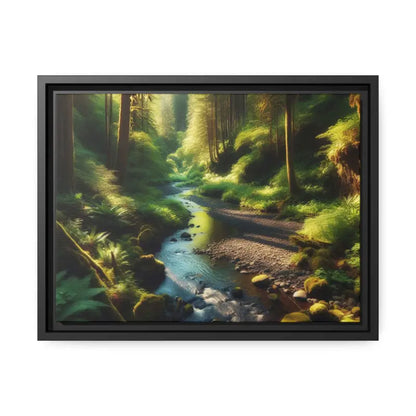 Forest Matte Canvas: Tranquil Art in a Sleek Black Frame - Canvas