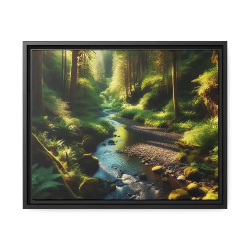 Forest Matte Canvas: Tranquil Art in a Sleek Black Frame - Canvas