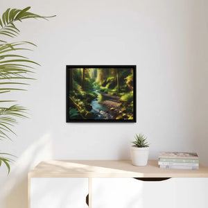 Forest Matte Canvas Wall Art Black Frame Modern Decor - Dipaliz - Posters Prints & Visual Artwork