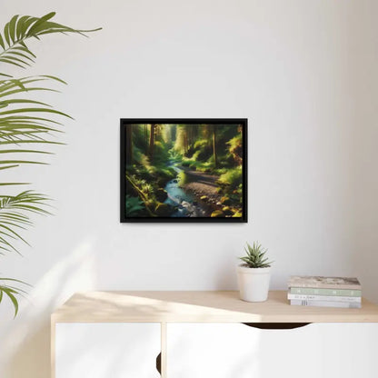 Forest Matte Canvas: Tranquil Art in a Sleek Black Frame - Canvas