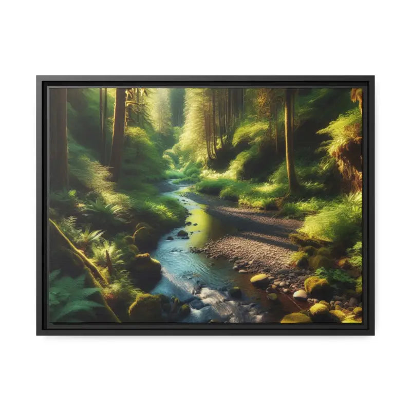 Forest Matte Canvas: Tranquil Art in a Sleek Black Frame - Canvas