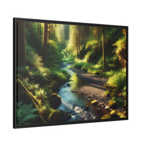 Forest Matte Canvas Wall Art Black Frame Modern Decor - Dipaliz - Posters Prints & Visual Artwork