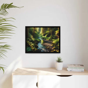Forest Matte Canvas Wall Art Black Frame Modern Decor - Dipaliz - Posters Prints & Visual Artwork