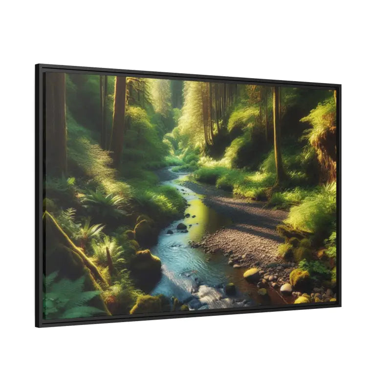 Forest Matte Canvas: Tranquil Art in a Sleek Black Frame - Canvas