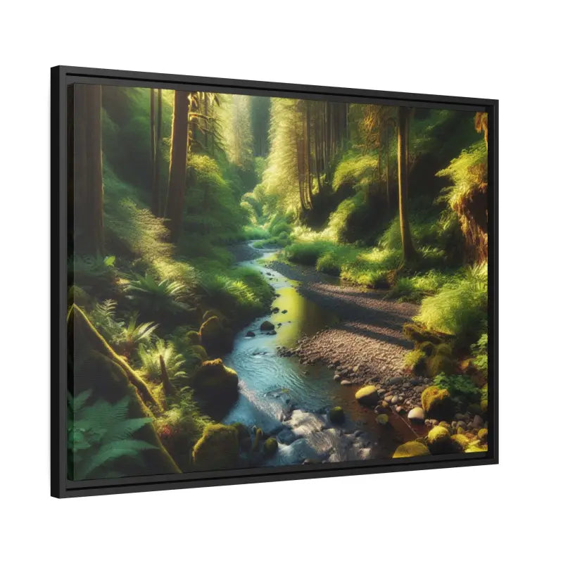 Forest Matte Canvas: Tranquil Art in a Sleek Black Frame - Canvas