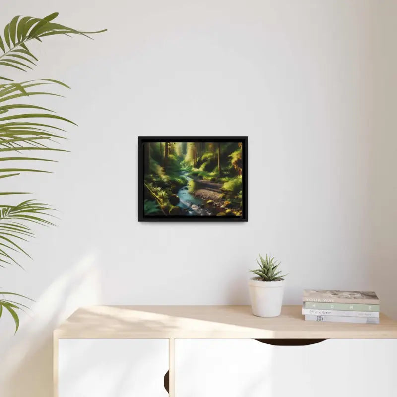 Forest Matte Canvas: Tranquil Art in a Sleek Black Frame - Canvas