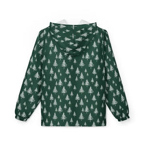 Outerwear - Forest Pines Windbreaker Jacket - Green Hooded Print - Dipaliz