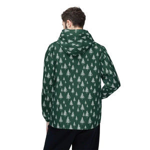 Outerwear - Forest Pines Windbreaker Jacket - Green Hooded Print - Dipaliz