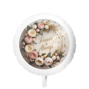 Elegant Mylar Helium Balloon - Floral Design Party Decor - Dipaliz - Round / 22’’ / White - Balloons