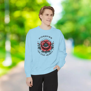 Hearts Sweatshirt - Unisex Garment-dyed Cozy Style - Dipaliz - Chambray / s - Sweatshirts