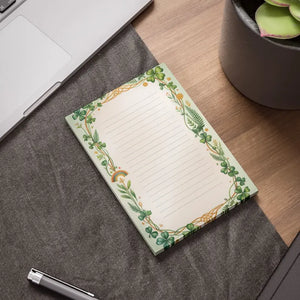 Clover Lined Notepad - St. Patrick’s Day Note Pads - Dipaliz - 4’’ x 6’’ / White - Paper Products