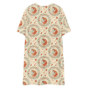 Botanical Pattern Dress – Organic Cotton Midi - Dipaliz - Dresses - Xs