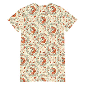 Botanical Pattern Dress – Organic Cotton Midi - Dipaliz - Dresses - Xs