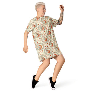 Botanical Pattern Dress – Organic Cotton Midi - Dipaliz - Dresses - Xs