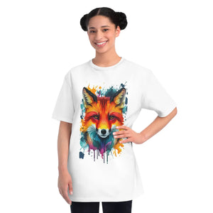 Vibrant Fox Tee Organic Cotton Colorful Splash - Dipaliz - T-shirts