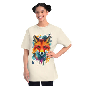 Vibrant Fox Tee Organic Cotton Colorful Splash - Dipaliz - T-shirts