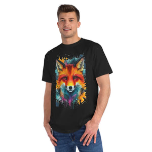 Vibrant Fox Tee Organic Cotton Colorful Splash - Dipaliz - T-shirts