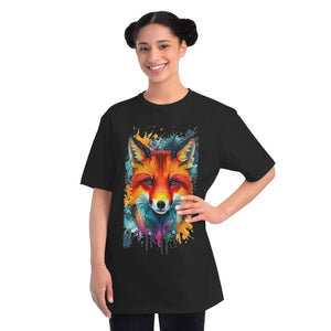Vibrant Fox Tee Organic Cotton Colorful Splash - Dipaliz - T-shirts