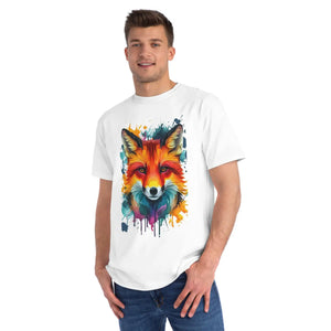 Vibrant Fox Tee Organic Cotton Colorful Splash - Dipaliz - T-shirts