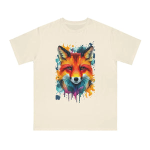 Vibrant Fox Tee Organic Cotton Colorful Splash - Dipaliz - T-shirts