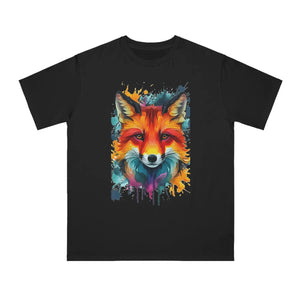 Vibrant Fox Tee Organic Cotton Colorful Splash - Dipaliz - T-shirts