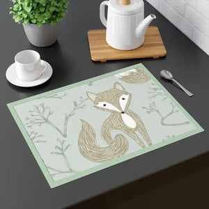 Fox Placemat - Cotton Graphic Design Mood Booster - Dipaliz - 18’’ × 14’’ - Placemats