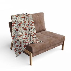 Fleece Blanket Fox Leaves – Soft Arctic - Dipaliz - Blankets
