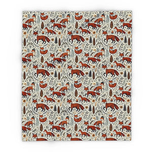 Fleece Blanket Fox Leaves – Soft Arctic - Dipaliz - Blankets