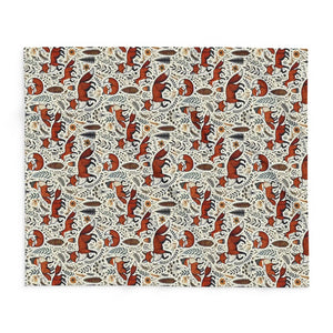 Fleece Blanket Fox Leaves – Soft Arctic - Dipaliz - Blankets
