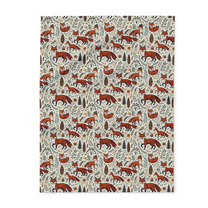 Fleece Blanket Fox Leaves – Soft Arctic - Dipaliz - Blankets