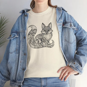Fox Mandala Unisex Tee - Heavy Cotton Statement - Dipaliz - T-shirts
