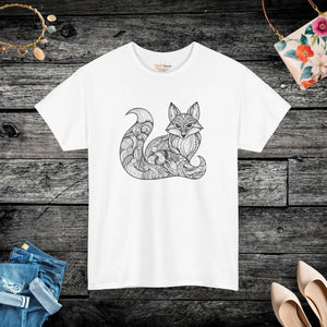 Fox Mandala Unisex Tee - Heavy Cotton Statement - Dipaliz - T-shirts