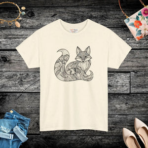 Fox Mandala Unisex Tee - Heavy Cotton Statement - Dipaliz - T-shirts