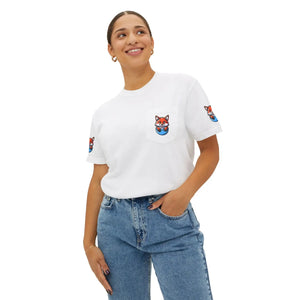 Soft Cotton Fox in a Pocket Tee - Sustainable Style - Dipaliz - T-shirts