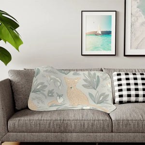 Fox Sherpa Blanket Cozy Stylish Comfort Throw - Dipaliz - 30’’ × 40’’ / Beige - Quilts & Comforters