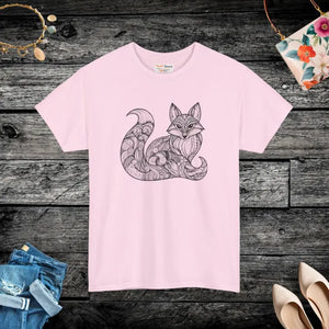 Fox Mandala Unisex Heavy Cotton Tee - Bold Statement Style - Dipaliz - Light Pink / s - T-shirts