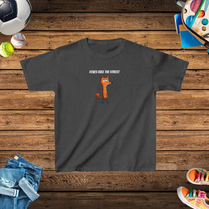 Foxes Rule Kids Heavy Cotton Tee for Playground Adventures - Dipaliz - Dark Heather / Xs - T-shirts