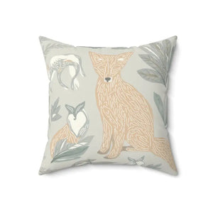 Fox Drawing Polyester Throw Pillow - Double Sided Bold Decor - Dipaliz - Pillows