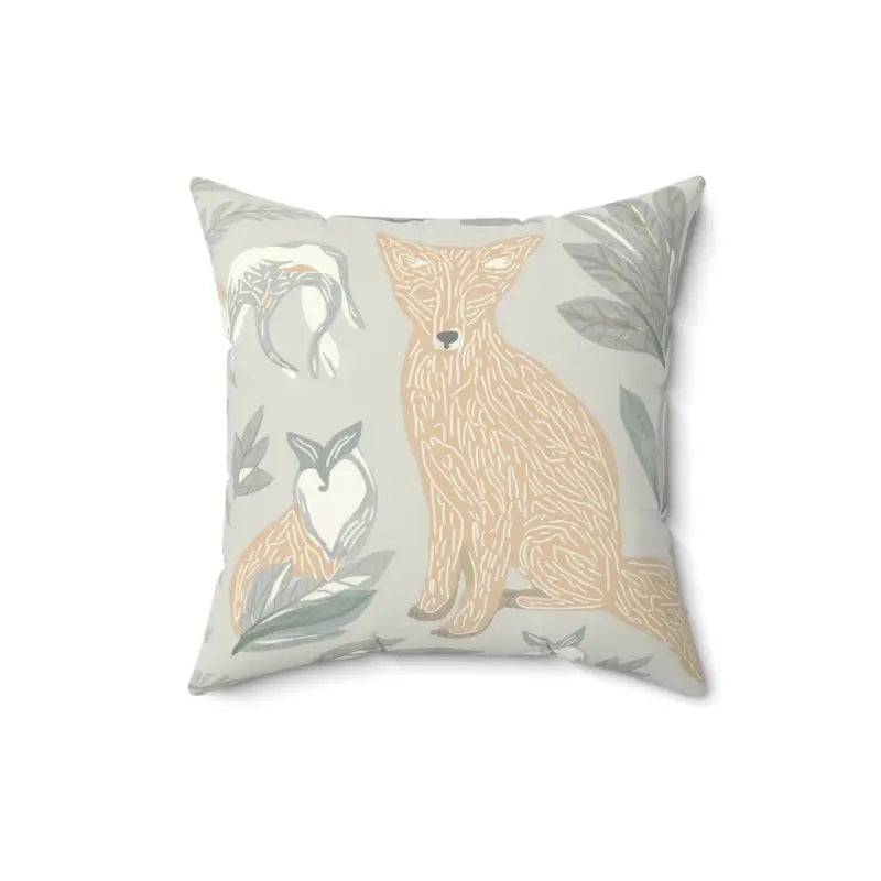 Captivating Fox Drawing Polyester Throw Pillow - 16’’ × Home Decor