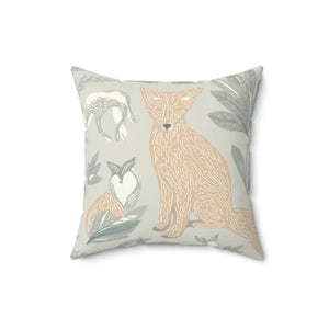 Fox Drawing Polyester Throw Pillow - Double Sided Bold Decor - Dipaliz - 16’’ × - Pillows
