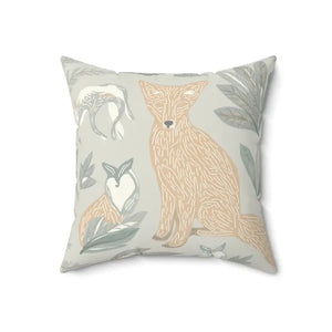 Fox Drawing Polyester Throw Pillow - Double Sided Bold Decor - Dipaliz - 18’’ × - Pillows